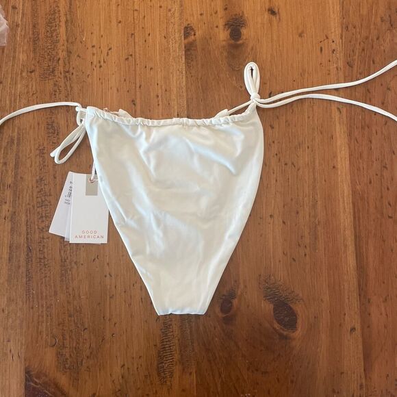 Good American Tiny Ties Bikini Bottoms XL Ivory Minimal Coverage Beach Swim - Picture 2 of 4